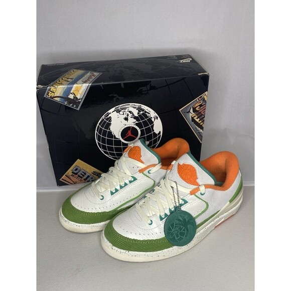 Nike Titan Air Jordan 2 Retro Low SP safety Orange-Green Women’s  7 Original Box - Picture 4 of 6